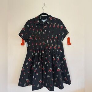 HillHouse Taffeta Ikat Steuctured Mini Dress